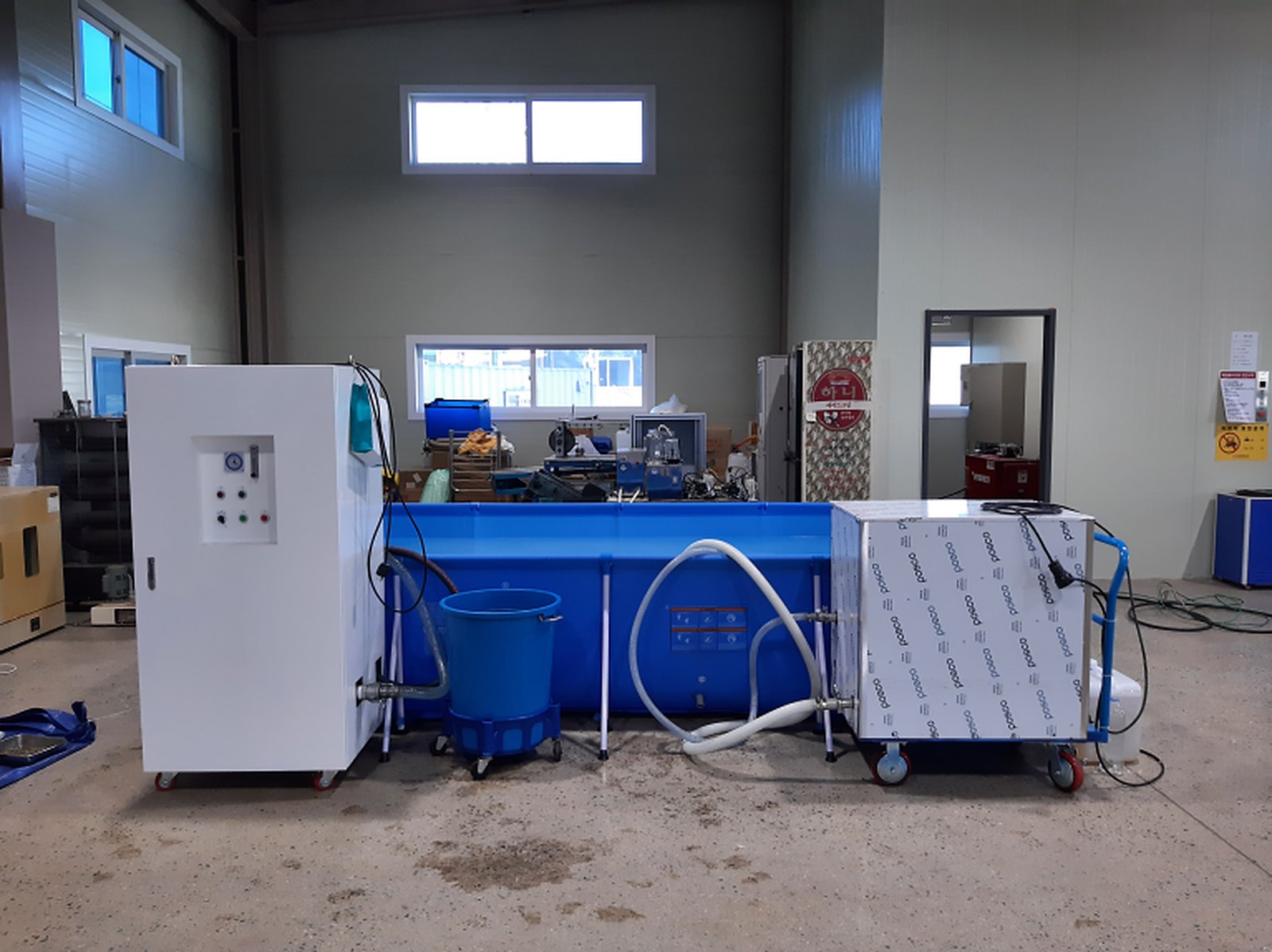 베트남 정부 납품 마이크로버블·나노버블 발생장치 수조 파일럿 테스트 설치 현장